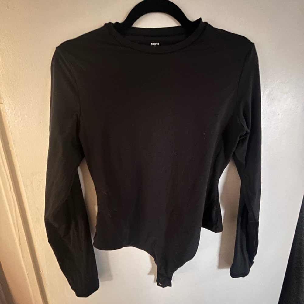 SKIMS fits everybody long sleeve crewneck bodysuit size XL, black